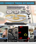 2.4L Ecotec Timing Chain Kit with chain guide, tensioner, sprockets, balance shaft chain for 2.4L L4 GM engine issues