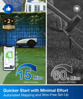Goat O1000 RTK Robotic Lawn Mower No Wires No Hassle Perfectly Mapped Lawn With AI Auto Mapping displayed with app control