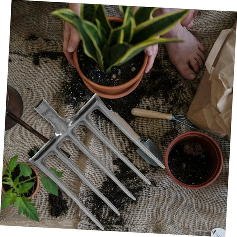 Heavy Duty Steel Farm Fork With Four And Five Prongs For Soil Loosening And Turning Versatile Garden Prep And Harvest Tool