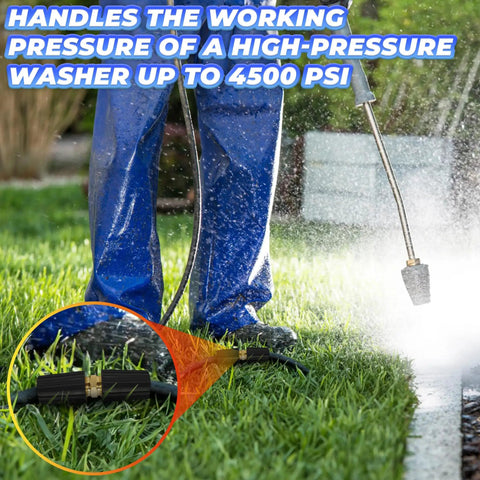 Go To Quick Connect Pressure Washer Hose Adapter M22 14mm Brass Fitting 4500 PSI for high pressure hose coupler in use