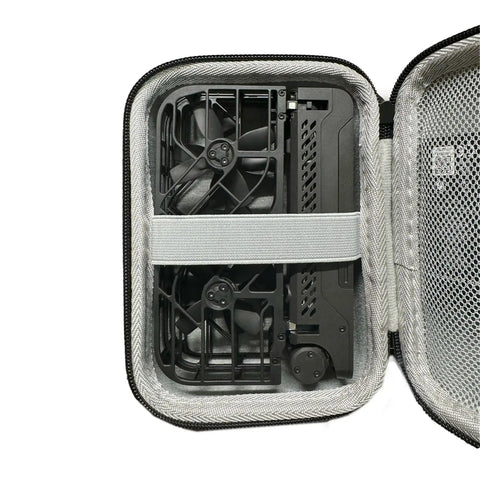 Open view of Hover Air X1 Self Flying Drone Hard Carrying Case with Strap Lanyard Waterproof Protective Cover Leather Synthetic Interior