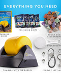 Starter Rock Tumbler Kit For Beginners, Kid Friendly, Leakproof And Durable Rock Polisher with guide, grits, and stones