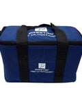 Premium AED Simulator Kit Four Pack Heavy Duty Defibrillator Practice Devices Legit Emergency Drill Training Gear Straight Up Classroom Ready With Quick Setup For Real Lifesaving Skills, blue carrying case with logo.