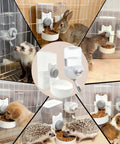 Premium Gravity Feeder And Water Dispenser Set Keeps Your Fur Babies Fed And Hydrated automatic feeder and water bowl for small pets.