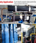 Hydraulic Nitrogen Pressure Test Set And Accumulator Charging Kit With 3 Gauges 1500 PSI 3600 PSI 6000 PSI 7 Couplings And 1 Gas Hose in industrial setup