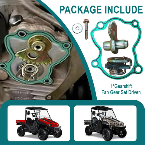 Hisun Gearshift Fan Gear Set Driven for Axis 500 700 UTVs OEM Replacement 23320 004 000 and 23330 004 0000 Fits Carb and EFI Models Bighorn MSU Series Massimo SuperMach TSC Menards