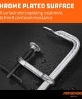 12 Inch Light Duty Bar Clamps Set, Drop Forged Steel, Chrome Plated, 3 Inch Throat