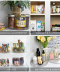 Clear Two Pack Rotating Lazy Susan Organizers With 9 And 10 Inch Countertop Turntables For Kitchen Cabinets Pantry Spice Racks Making Pantry Storage Slick And A Total Breeze On Your Counters in various settings.