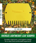 Heavy Duty Leaf Scoops And Hand Rakes For Quick Yard Cleanup, Giant 15 Inch By 12 Inch Leaf Grabbers In Bright Yellow
