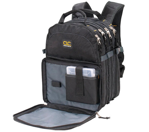 75-Pocket Tool Backpack With 6 Zippered Compartments, Adjustable Padded Shoulder Straps, Padded Handle, And A Plastic Tray Organizer