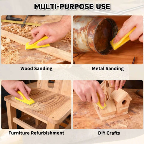 Micro Sander Kit With Detail And Mini Hand Sanding Block 120 Piece Aluminum Oxide Sandpaper Set In 12 Grits From 40 To 2000 For Woodworking Crafts Tight Spaces And DIY Projects used for wood, metal, furniture, and crafts.