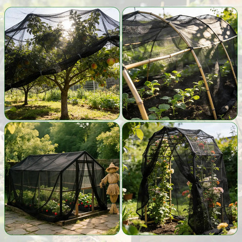 Stronger Beefy Garden Mesh Netting For Plants Vegetables Fruits And Flowers Heavy Duty 10x20 Ft Black PPT Nano Bug Bird Net Screen