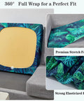 8 Pack Outdoor Cushion Covers Water Resistant High Stretch Fit For 20 To 27 Inch Patio Cushions Palm Leaves Pattern