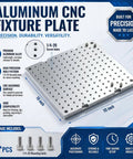 Built Tough 10 By 10 Inch 6061 Aluminum Cnc Fixture Plate Featuring 1/4 20 Threaded Holes for precise machining and secure workholding.