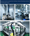 Tough Build Dust Collection Arm With Bendy 360 Degree Swivel Hose For Crowded Shop Welding Smoke Removal And No Sweat Air Filtration Up To Twenty Feet Long in a workshop environment.