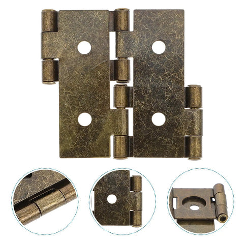 10 Pieces Double Acting Iron Door Hinges For Wine And Display Cabinets, Noise Free Retro Style Screen Gate Hinges shown
