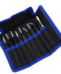 All In One 10 Piece Pro Grade Precision Tweezers Set With Pry Tool, ESD Safe Stainless Steel Kit With Case For Electronics Repair