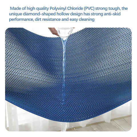 Non Slip Commercial Drainage Floor Mat For Wet Areas 3x10 Ft 0.22 Inch Thick Outdoor Indoor Blue Perfect For Pools Bathrooms Patios Garages Restaurants Bars And Other High Traffic Wet Zones