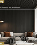 Killer Sound Blocking Acoustic Wall Panels 4 Pack on a modern wall above a gray sofa in stylish living room setting.
