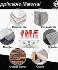 Diamond core drill bits set by Amazon, 10 pcs (6–50mm) with beveling chamfer bit, triangle shank for tile and stone