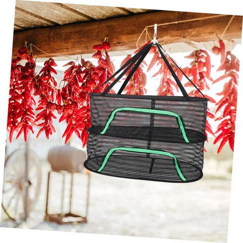 Top Shelf Hanging Drying Rack With Breathable Mesh Net For Herbs Vegetables And Fish No Fuss Space Saving Stand That Delivers Sweet Air Flow And Crisp Result Every Time