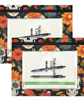 Zippered Gothic Skull Design Coupon Organizer for 3 Ring Binders with vibrant floral patterns, holds notebooks and pens.