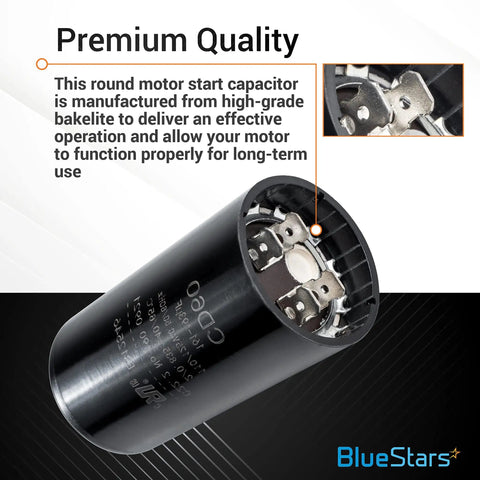 161-193 Uf Motor Start Capacitor 125 VAC For Single Phase Pool Pump Or Well Pump CD60 Round Style, premium quality