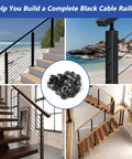 20 Pack 0.35 Inch Inner Diameter T316 Marine Grade Stainless Steel Angle Beveled Washers With 33 Degree Bevel For Five Sixteenth Inch Cable Railing Hardware Aluminum Rugged Outdoor Ready End Posts Black used in cable railing.