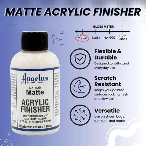 Matte Acrylic Finisher 4 Fl Oz Flexible Clear Coat For Leather Shoes Bags Jackets And Accessories No 620 bottle display