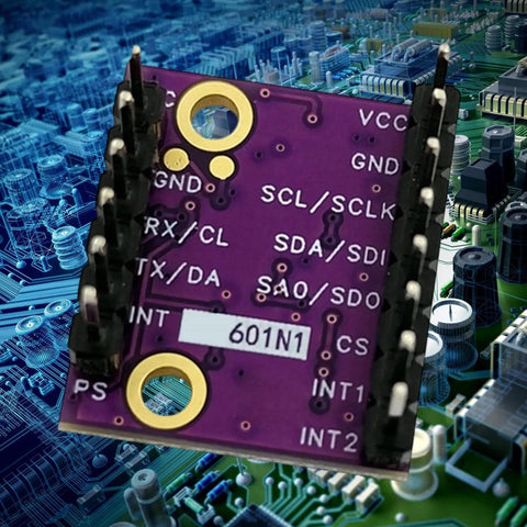 Compact 6DOF Gyroscope And Accelerometer Sensor Module With Multiple Protocols For Embedded Navigation In Tight Spaces Built For Robotics Autonomous Systems And Device Makers Needing Durable Drop In Multi Function Sensing Supports I2C SPI UART CAN, purple PCB module