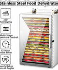 Straight Up Seriously Even Drying Stainless Steel Food Dehydrator With 8 Roomy Trays for evenly dried fruits and veggies.