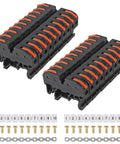 20 Pcs DIN Rail Terminal Blocks Kit With Compact Lever Connectors For 28 12 AWG Wires, markers and screws shown in black