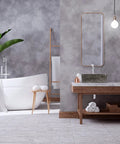 Modern bathroom with Rectangular Ceramic Vessel Sink For Bathroom Above Counter Dope Slate Gray 16 By 12 Inches Porcelain Basin