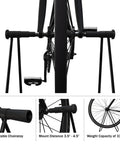 Foldable Bike Repair Stand For Maintenance And Repairs With Adjustable Chainstay Mounts showing adjustable features and wheel setup