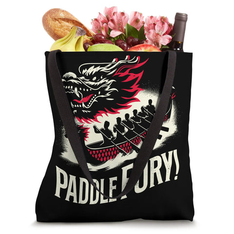 Dragon Boat Racing Festival Tote Bag For Fans And Participants Durable Canvas Carryall With Dope Vibrant Dragon Boat Artwork