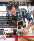 Person using All In One Router Milling Groove Bracket And Circle Cutting Jig For Woodworking on a workbench.