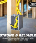 1 Gang New Work Electrical Box Deep 20 Cubic Inch Non Metallic PPO PVC Plastic Construction 20 Pack Captive Nail Mounting