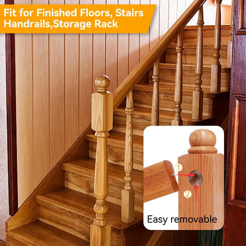 8 Piece Newel Post Fastener Hardware Kit With Aluminum Sliders And 304 Stainless Steel Fixing Screws For Stair Railings, No Fuss Easy Install Mounting System For Quick Home Improvement; wood stair rail