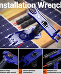 Installation wrench from Pro Grade Solar Crimp Tool Kit With Ratcheting Crimper, illustrating secure connections.