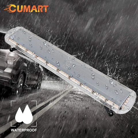 Straight Up 47 Inch 88 Watt Amber White Led Emergency Warning Beacon Strobe Light Bar With Slick Low Profile Rooftop Mount And 13 Modes For Badass Work Trucks And Vans