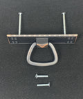 Oil Rubbed Bronze Mission Pull Handle for Cabinets and Furniture, 3 Inch (76mm) Size, shown with screws on black background.