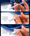 Piercing Ball Grabber Tool For Quick Jewelry Swap Long Nail Friendly with user steps and metal claws shown.