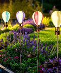 Solar Pathway Lights Outdoor 4 Pack Hot Air Balloon Style Waterproof For Patio Garden Yard Walkway Fence Decor Auto On After Dark