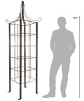 Seven And A Half Foot Tall Iron Garden Obelisk Trellis For Climbing Roses Clematis And Jasmine Heavy Duty 77 Lb Freestanding