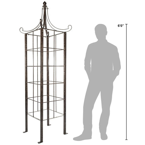 Seven And A Half Foot Tall Iron Garden Obelisk Trellis For Climbing Roses Clematis And Jasmine Heavy Duty 77 Lb Freestanding