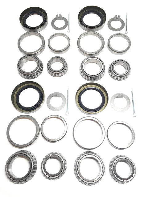 Set Of 4 Trailer Bearing Kits For 3500 Lb Tandem Axle With Inner And Outer Bearings Races And Double Lip Grease Seals 1.719 Inch I D For 84 Spindle Includes L68149 L68111 L44649 L44610