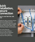 No Fuss Gray Push In Wire Connectors For Non Metallic Cable Bulk Fifty Pack in use with NM cables in junction box.