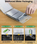 Reinforced blister packaging holding Heavy Duty T50 Staple Gun Staples 1/4 3/8 And 1/2 Inch Leg Galvanized Steel.