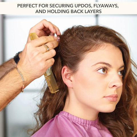 Professional Ball Tipped Bobby Pins Lock It Down With An Insanely Secure Crimped Grip Perfect For Updos And Taming Flyaways 400 Count Black Hair Clips For Everyday Styling in use to secure updos.