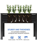 Diagram of Set Of 2 Galvanized Raised Garden Beds With Legs, showing airflow and drainage, 48 by 18 by 30 inches, weather-resistant design.
